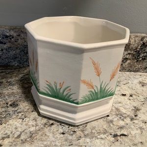 Lanzarin Made In Italy Planter Octoganal 6” Tall Field Grass